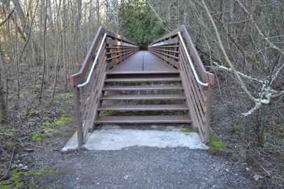 Sunnyside Road access leads to a steel bridge with stairs